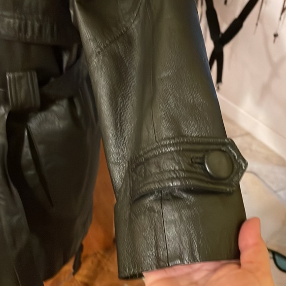 Worthington, women’s genuine leather coat with belt and pockets (Mlb) - Picture 5 of 16